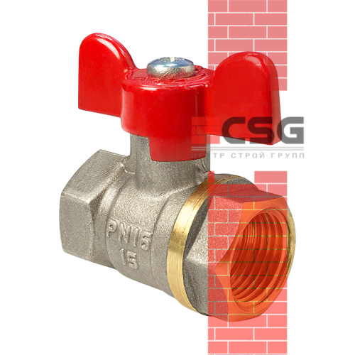 Кран шаровой латунь Стандарт 231 Ду15 Ру16 ВР/НР полнопроходной бабочка ГАЛЛОП 103165 арт.1213332CDEK